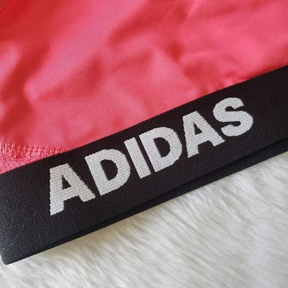 Adidas Pink Black White Sports Bra Women's Small S / Girls XL Primeknit New - Picture 4 of 6